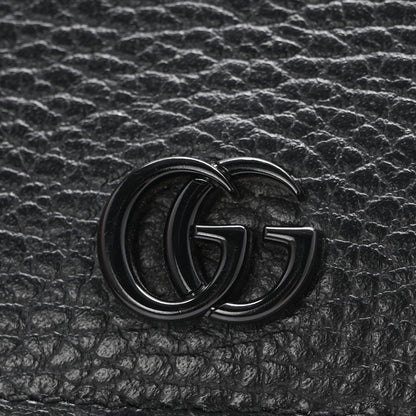 Gucci Dollar Calfskin Enamel Monochrome GG Marmont Card Case Black 9 of 9