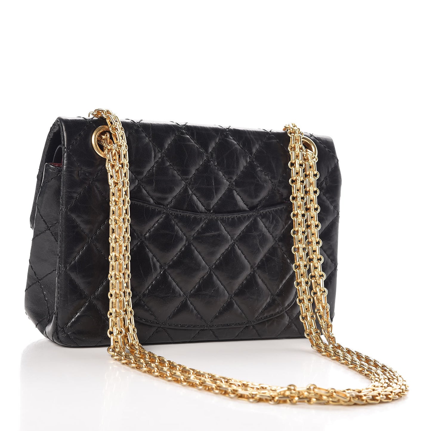 Aged Calfskin Quilted 50th Anniversary 2.55 Reissue 224 Flap Black
