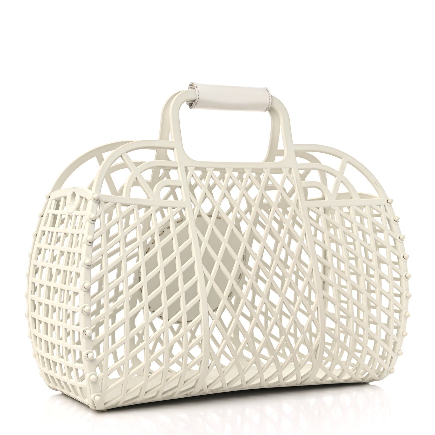 Recycled Plastic Vitello Liberty Matte Medium Fendi Basket White Ice