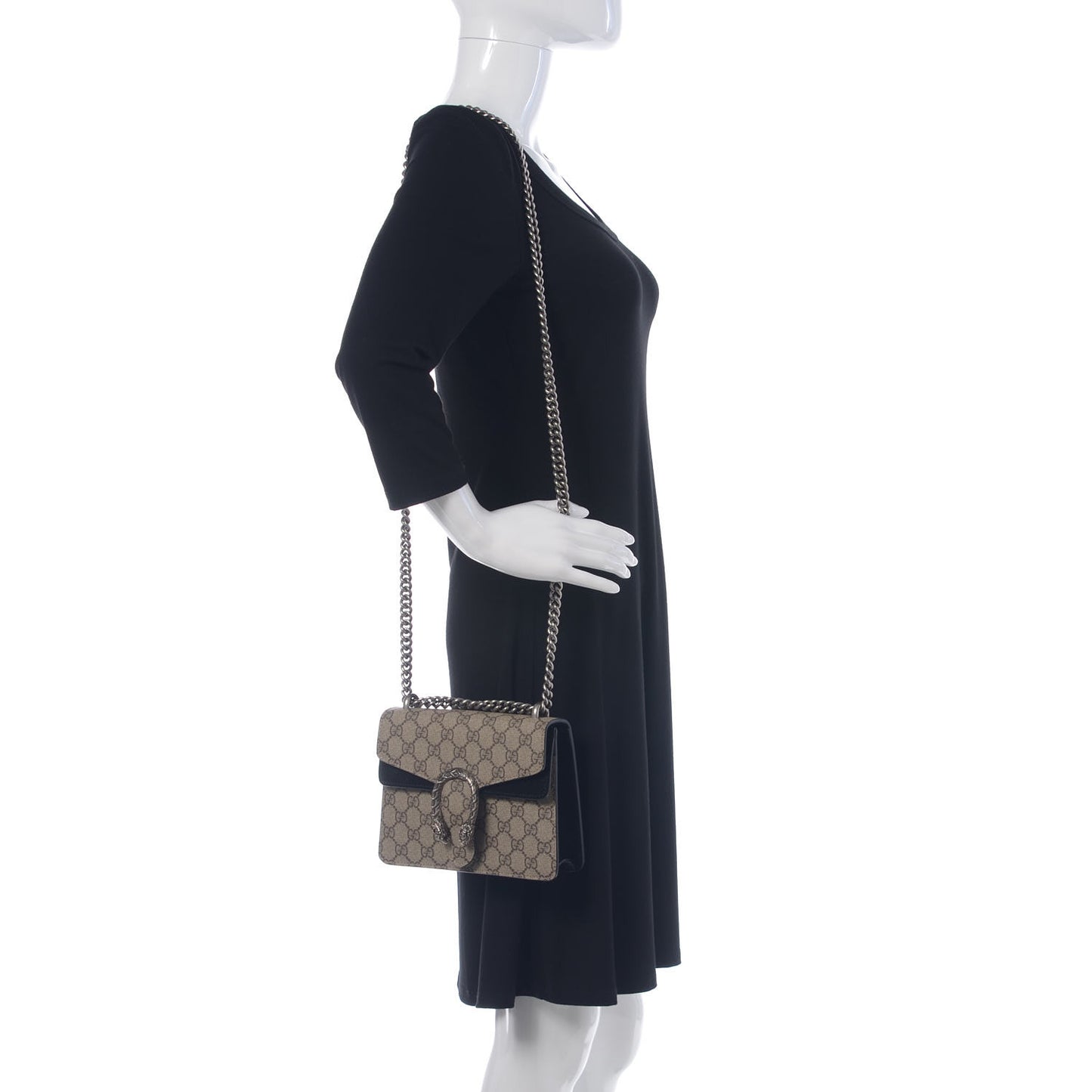 GG Supreme Monogram Mini Dionysus Shoulder Bag Black