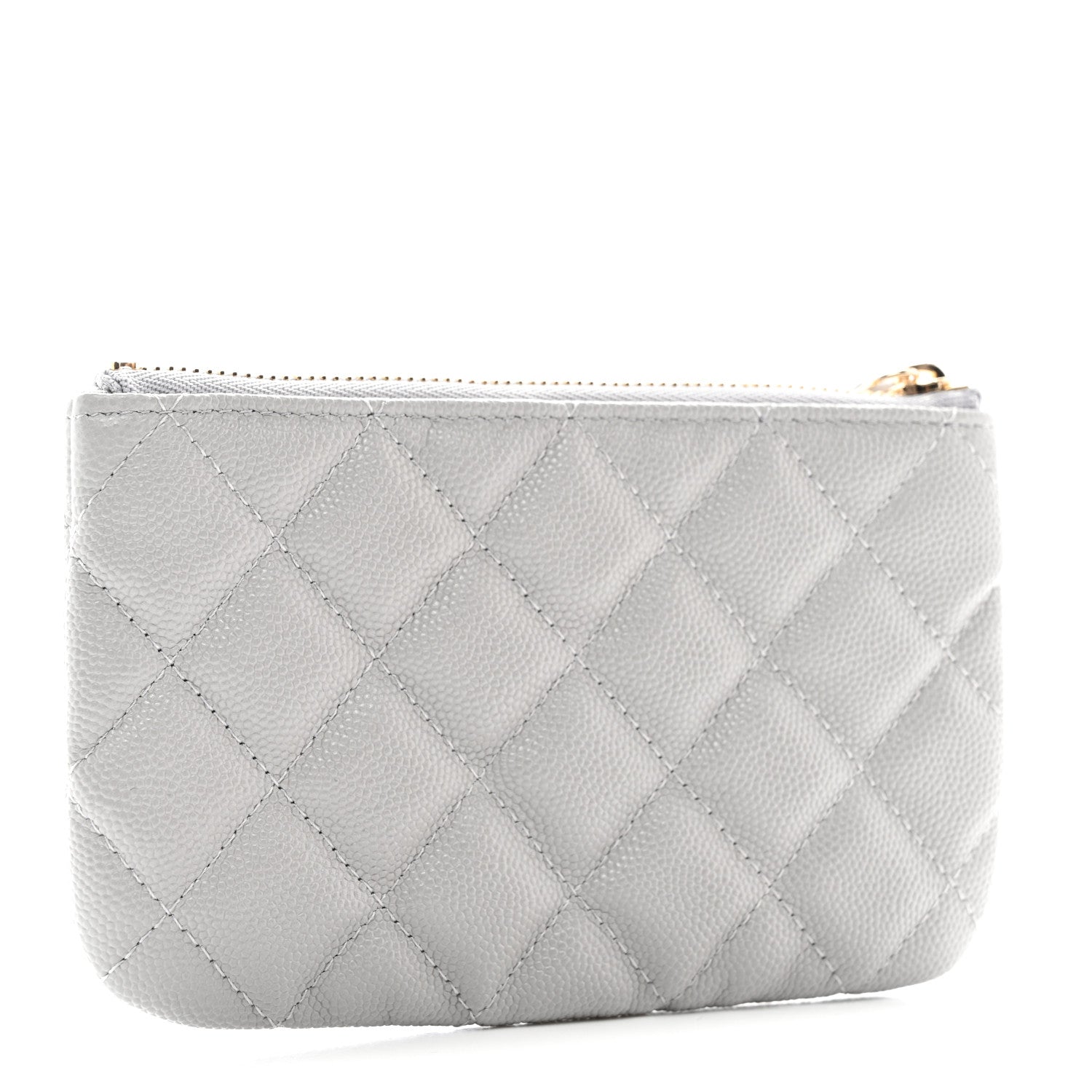 Chanel Caviar Quilted Small Cosmetic Case Grey 3 of 8