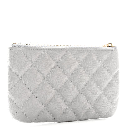 Chanel Caviar Quilted Small Cosmetic Case Grey 3 of 8