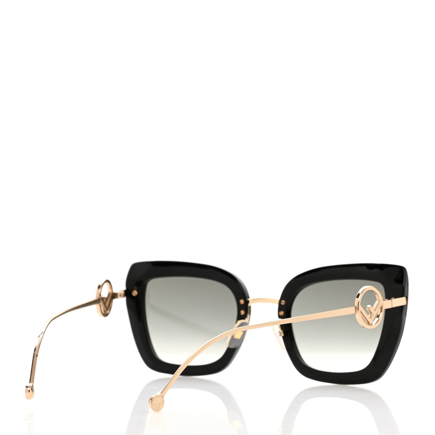 Fendi Acetate Metal F is Fendi Square Cat Eye Sunglasses FF 0408/F/S Black 4 of 7