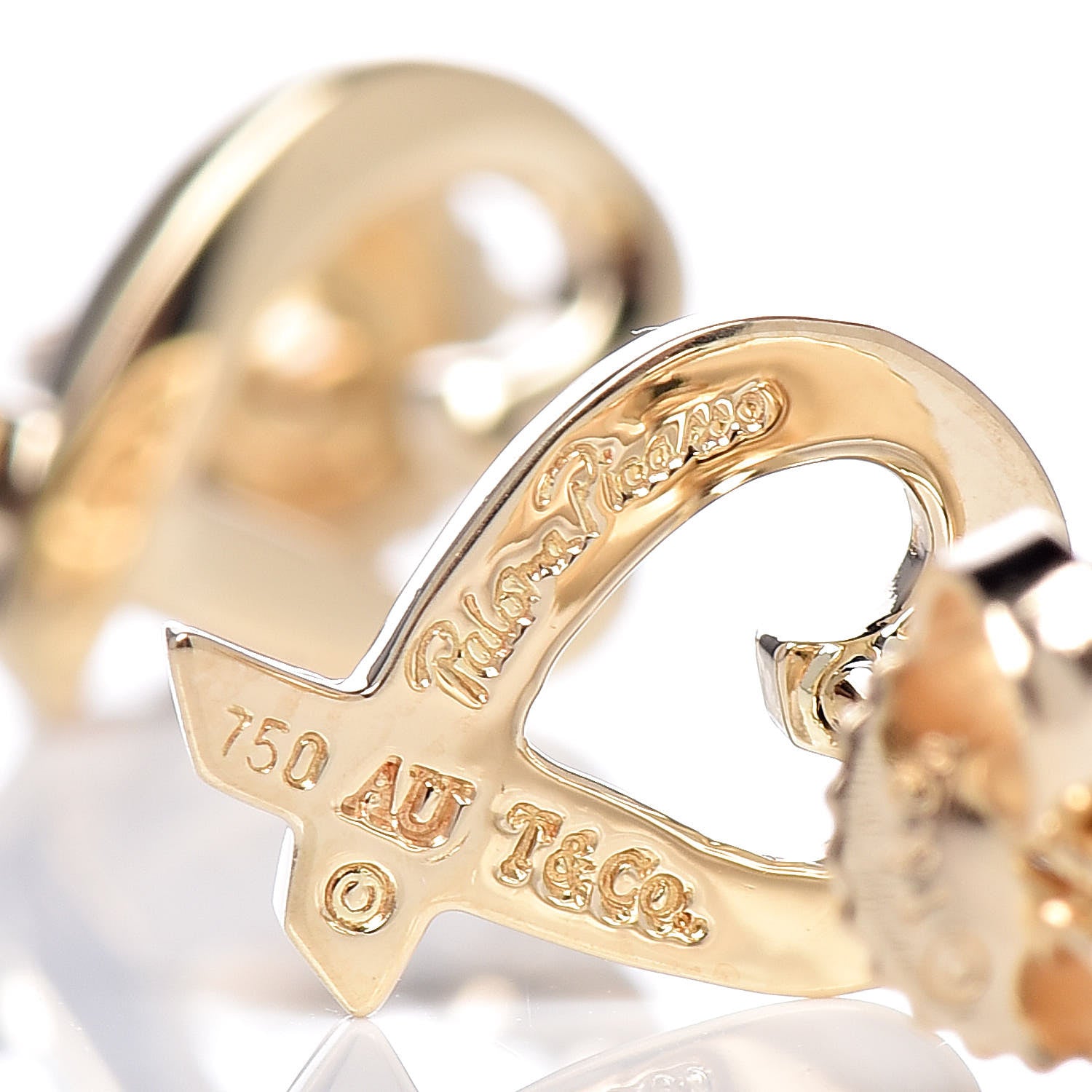 Tiffany 18K Yellow Gold Mini Paloma Picasso Loving Heart Earrings 4 of 4