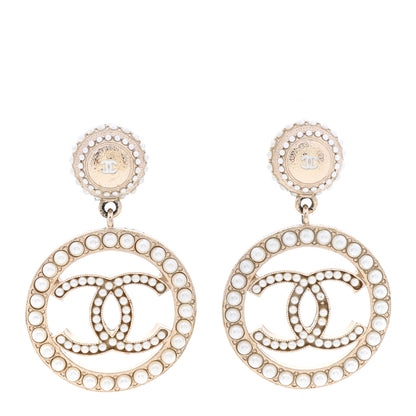 Chanel Pearl CC Round Earrings Gold 1 of 5