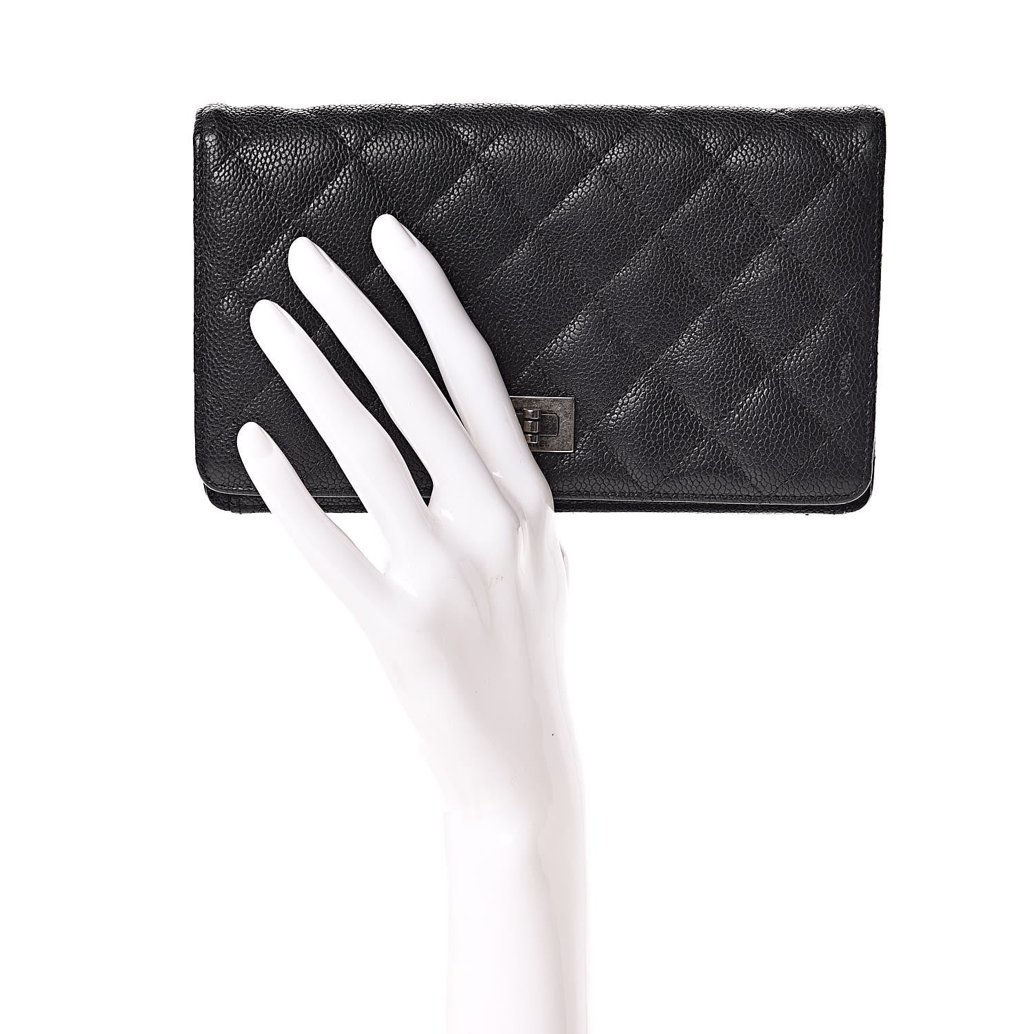 Chanel Caviar Quilted Reissue Yen Wallet Black 2 of 12