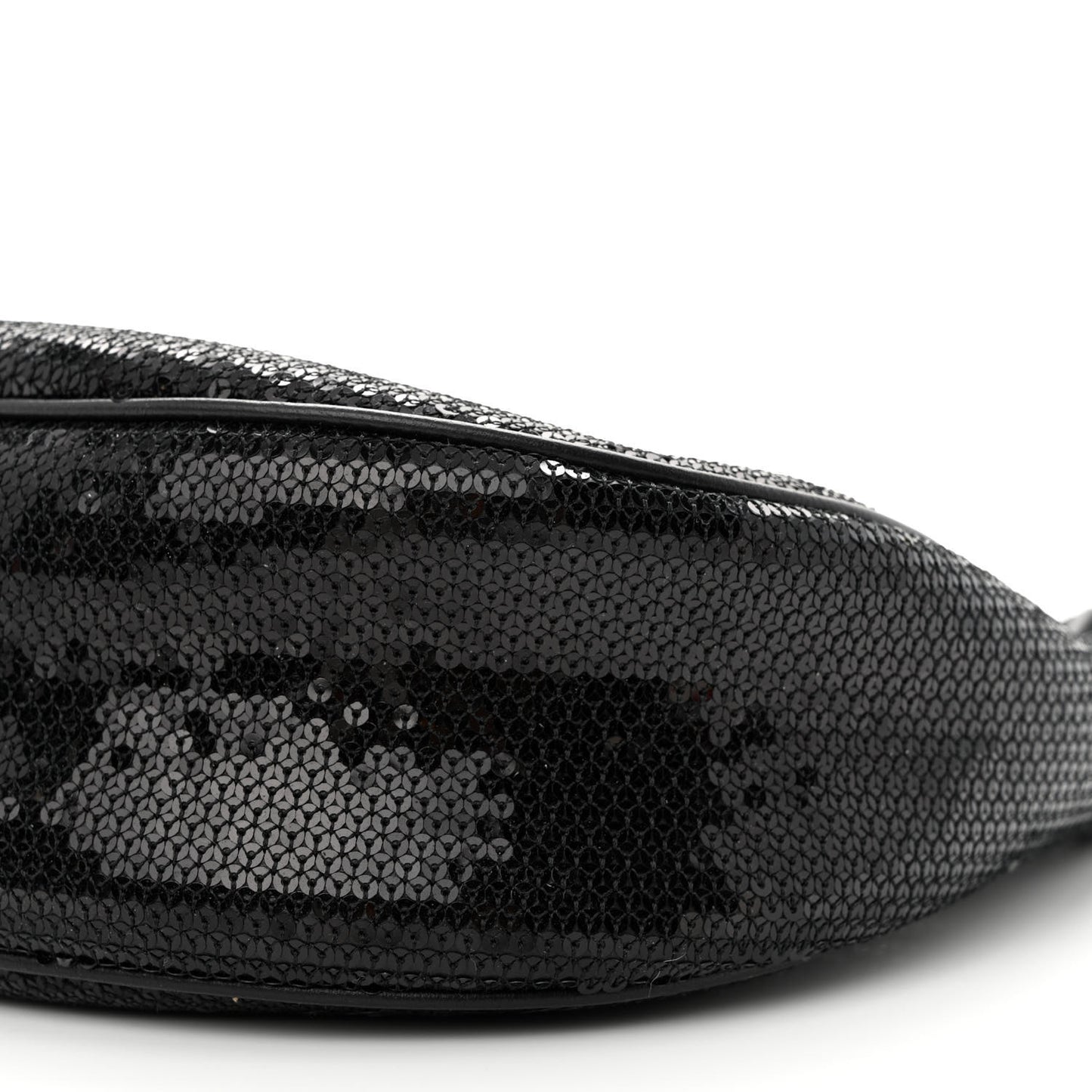 Sequin Medium Chain Ava Shoulder Bag Black