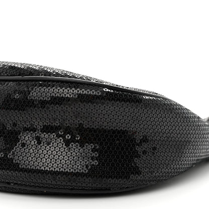 Celine Sequin Medium Chain Ava Shoulder Bag Black 9 of 9