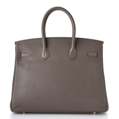 Hermes Taurillon Clemence Birkin 35 Etain 4 of 37