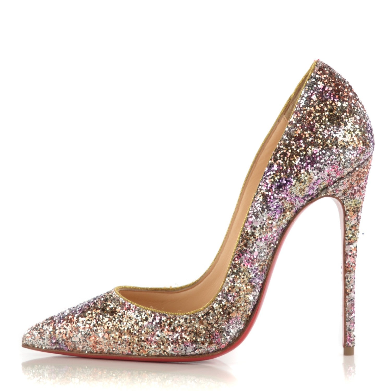 Christian Louboutin Glitter So Kate 120 Pumps 36 Rosette Gold 1 of 8