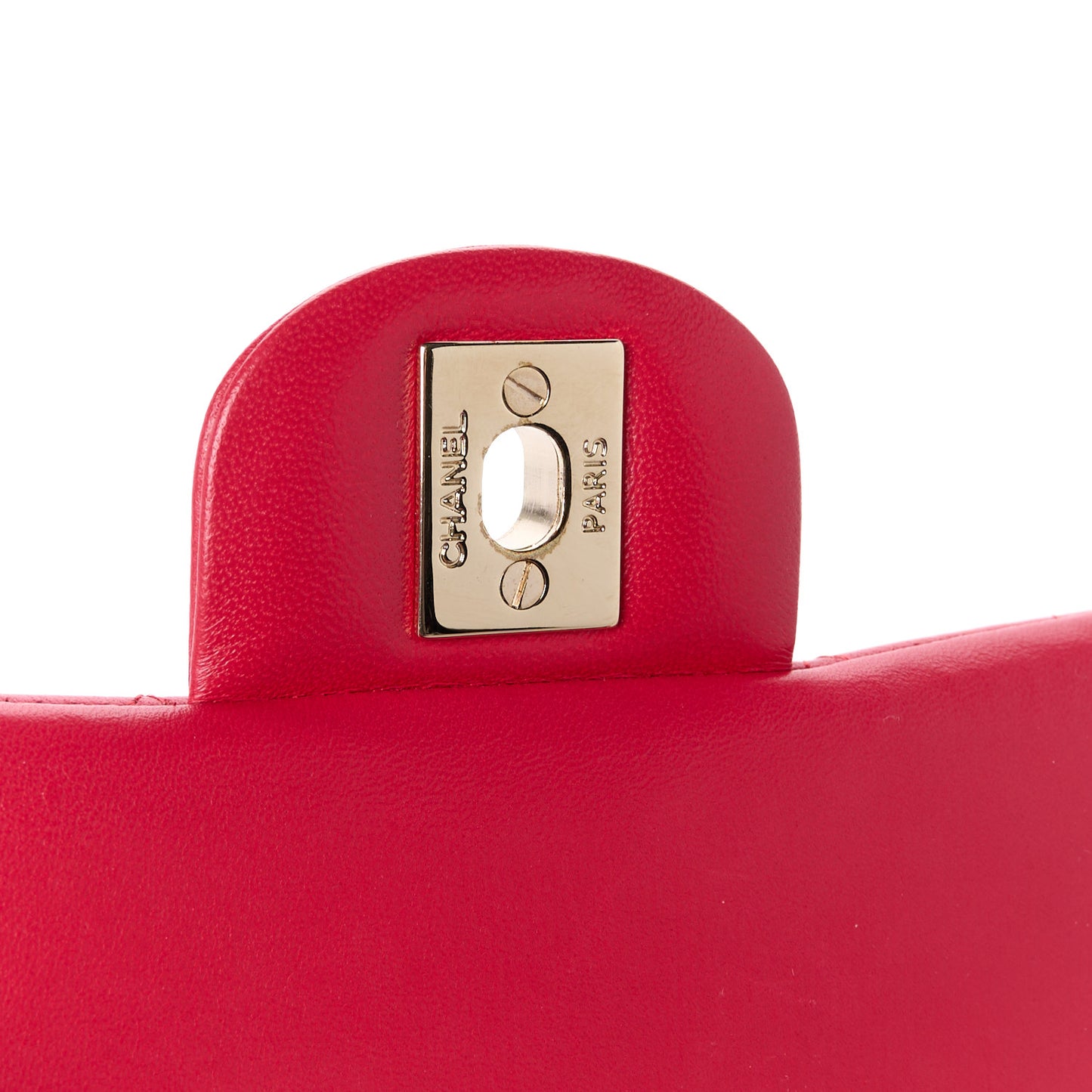 Lambskin Quilted Mini Rectangular Flap Dark Red