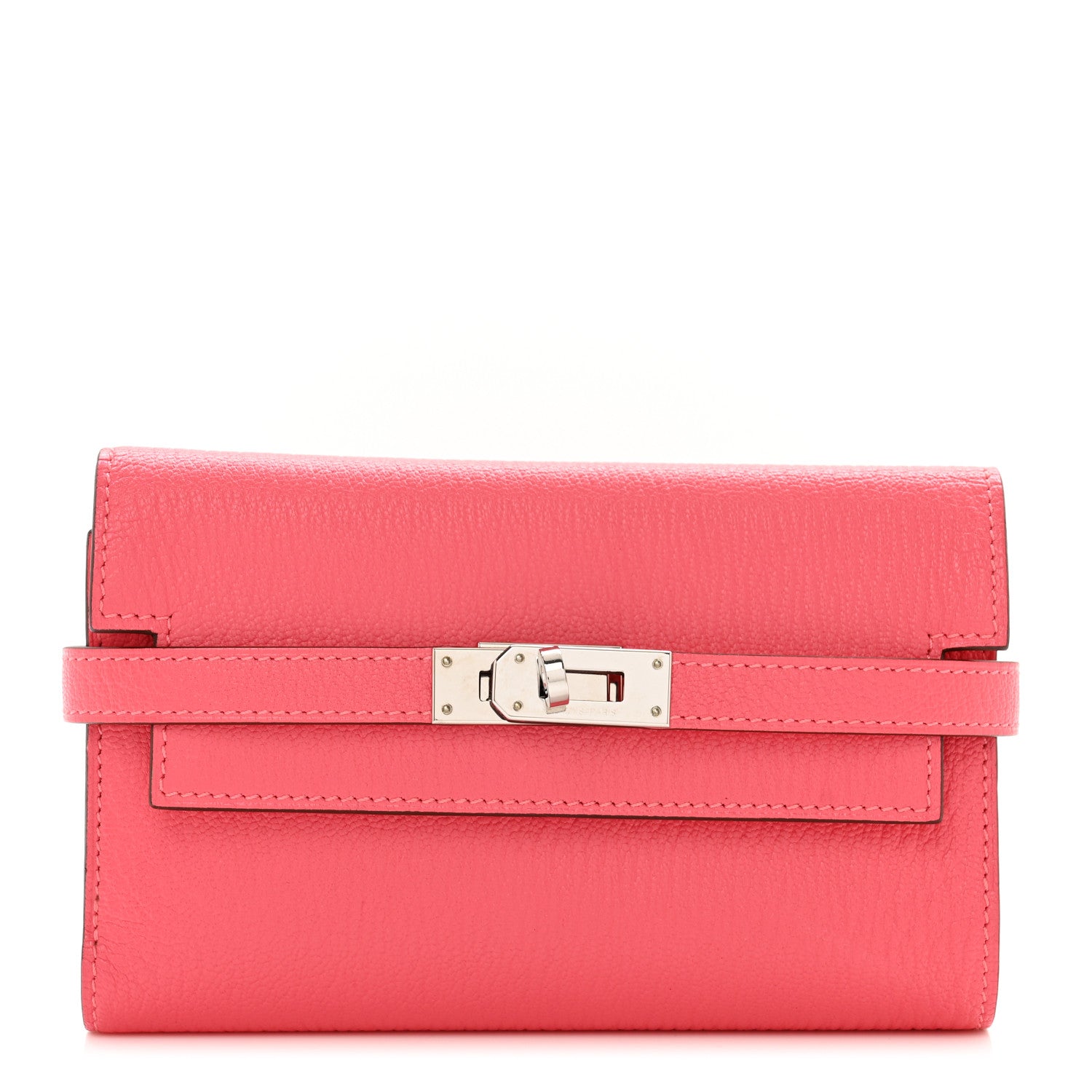 Hermes Chevre Mysore Kelly Medium Wallet Rose Lipstick 1 of 9