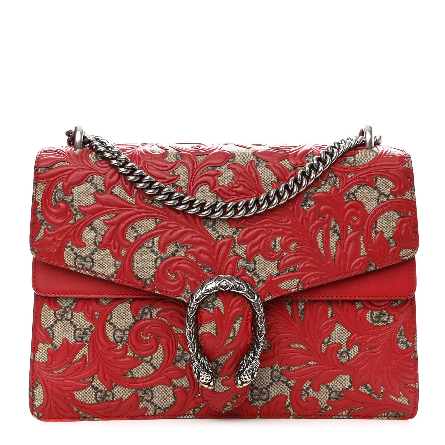 Gucci GG Supreme Monogram Arabesque Medium Dionysus Shoulder Bag Hibiscus Red 1 of 11