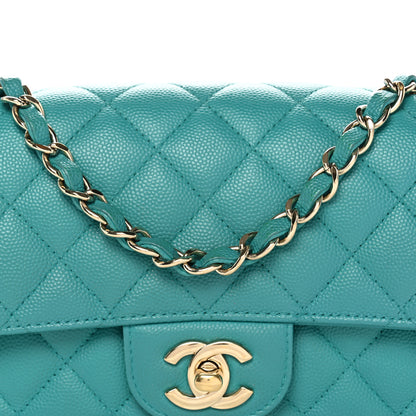 Chanel Caviar Quilted Mini Rectangular Flap Turquoise 8 of 10