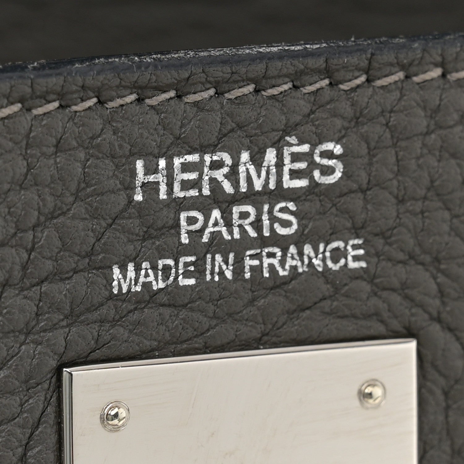 Hermes Taurillon Clemence Kelly Retourne 35 Etain Rouge Casaque 5 of 13
