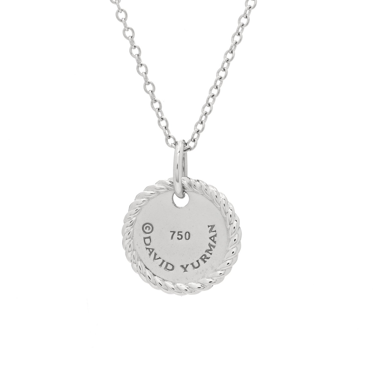 David Yurman 18K White Gold Diamond Initial S Charm Necklace 4 of 4