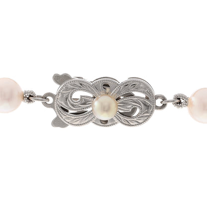 Mikimoto 18K White Gold Akoya Cultured Pearl 6-6.5mm Strand Necklace 16" 4 of 6