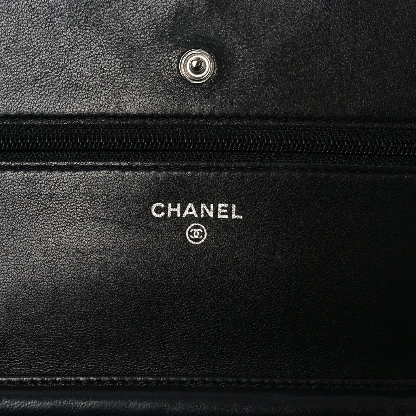 Lambskin Quilted Wallet On Chain WOC Black