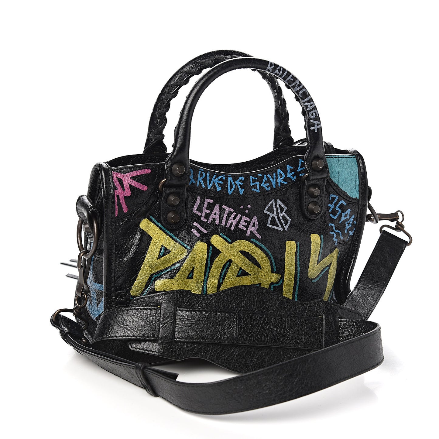 Agneau Arena Graffiti All Over Classic Hardware Mini City Black Multicolor