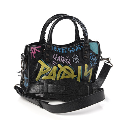 Balenciaga Agneau Arena Graffiti All Over Classic Hardware Mini City Black Multicolor 2 of 9