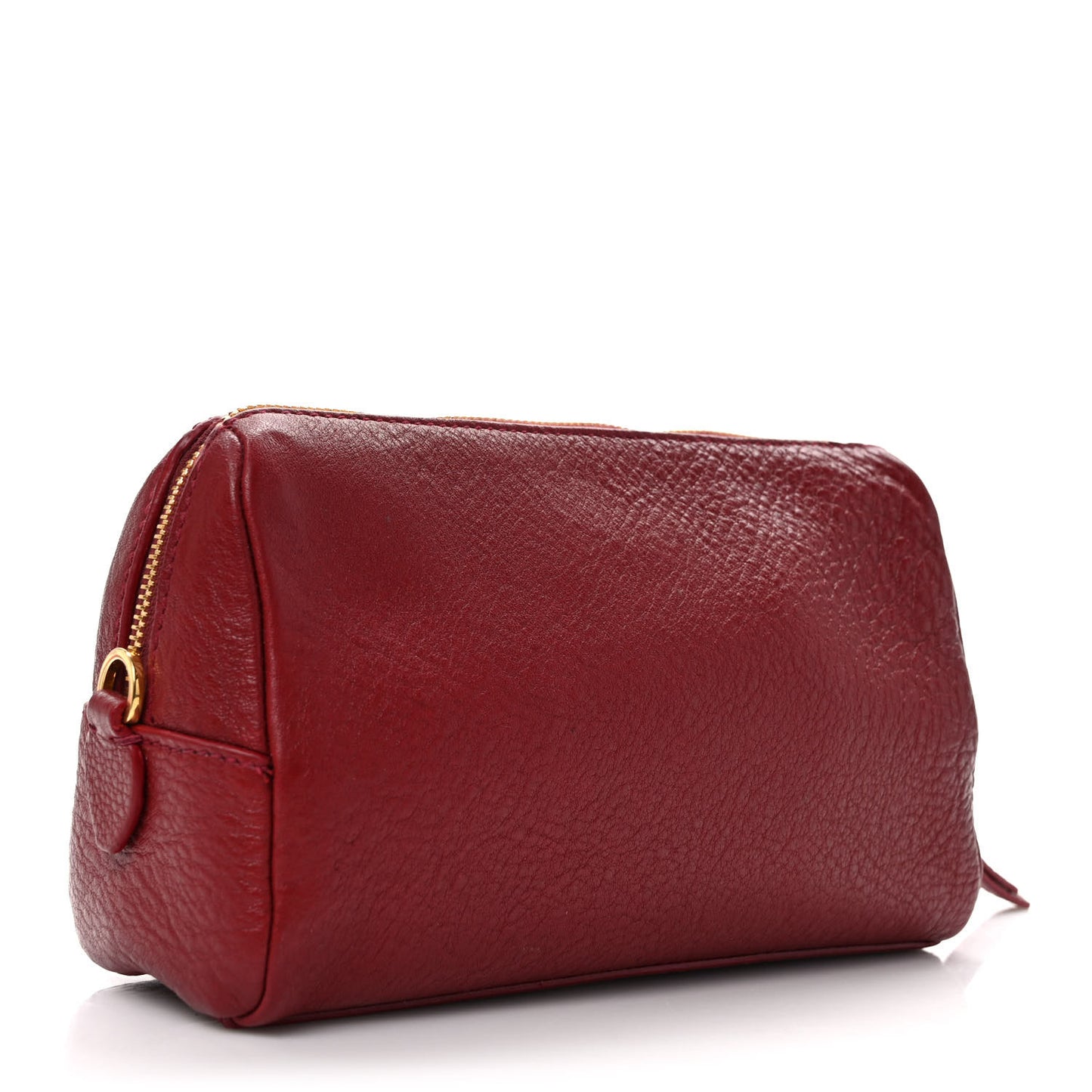 Vitello Daino Cosmetic Pouch Rubino