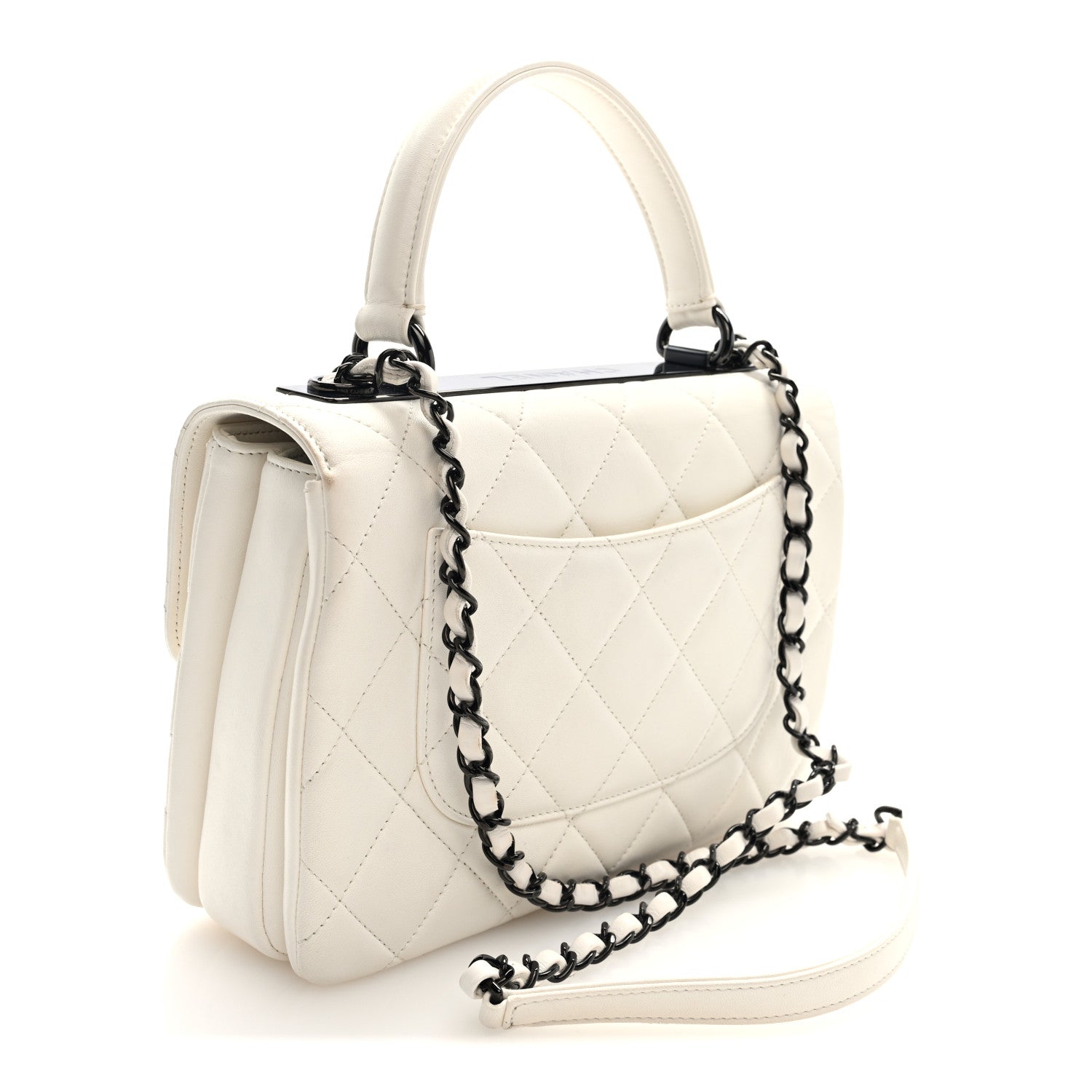 Chanel Lambskin Quilted Small Trendy CC Dual Handle Flap Bag White 3 of 8