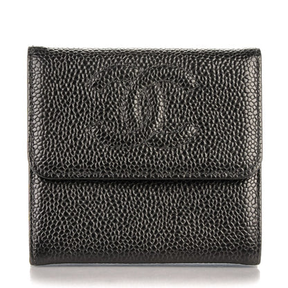 Chanel Caviar Timeless CC Compact Double Sided Wallet Black 1 of 8
