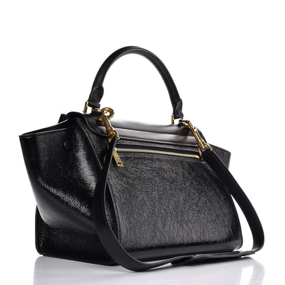 Celine Shiny Goatskin Small Trapeze Black 3 of 6