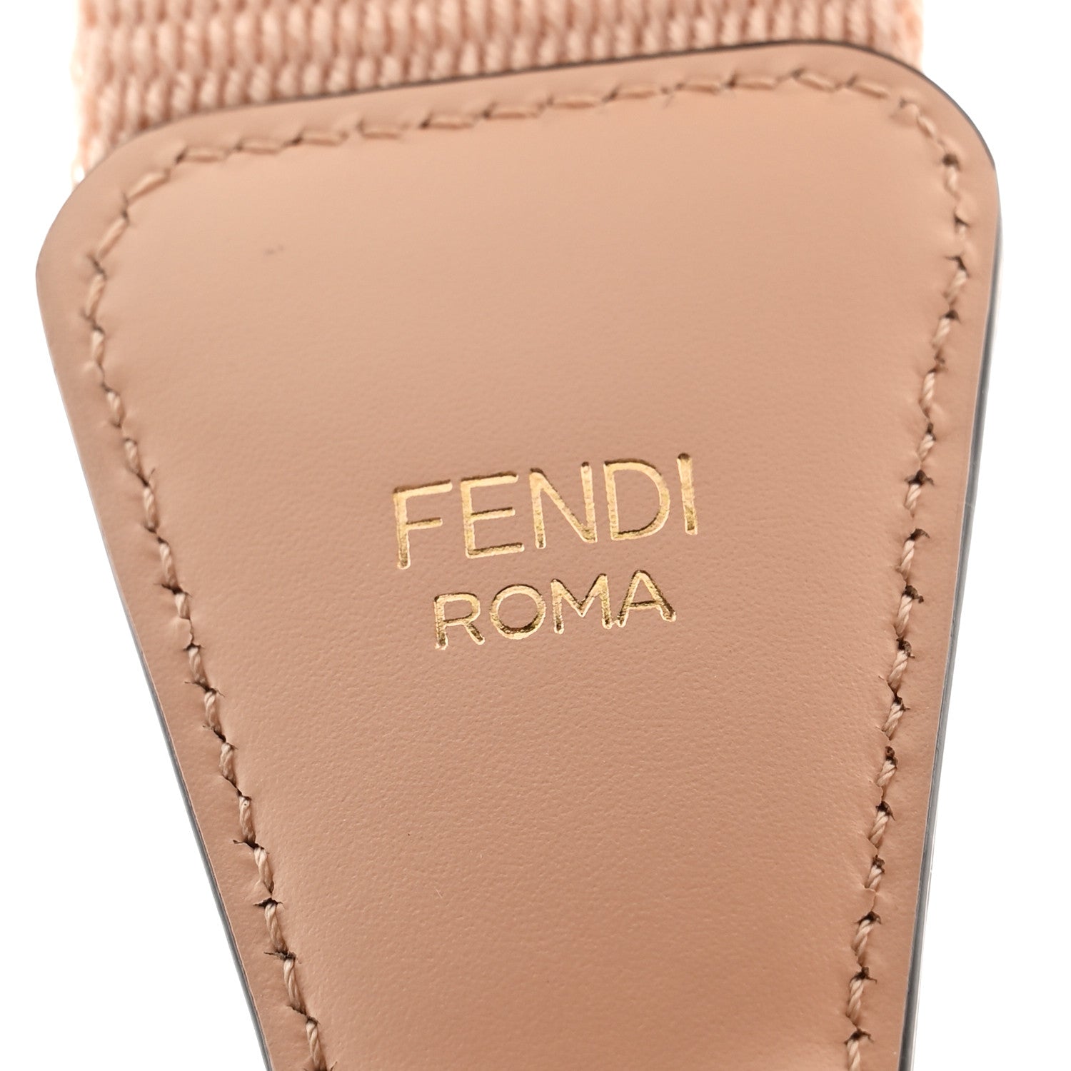Fendi Jacquard Ribbon Vitello King FF Bi-Color Intreccio Adjustable Strap You Light Rose Camel 3 of 4