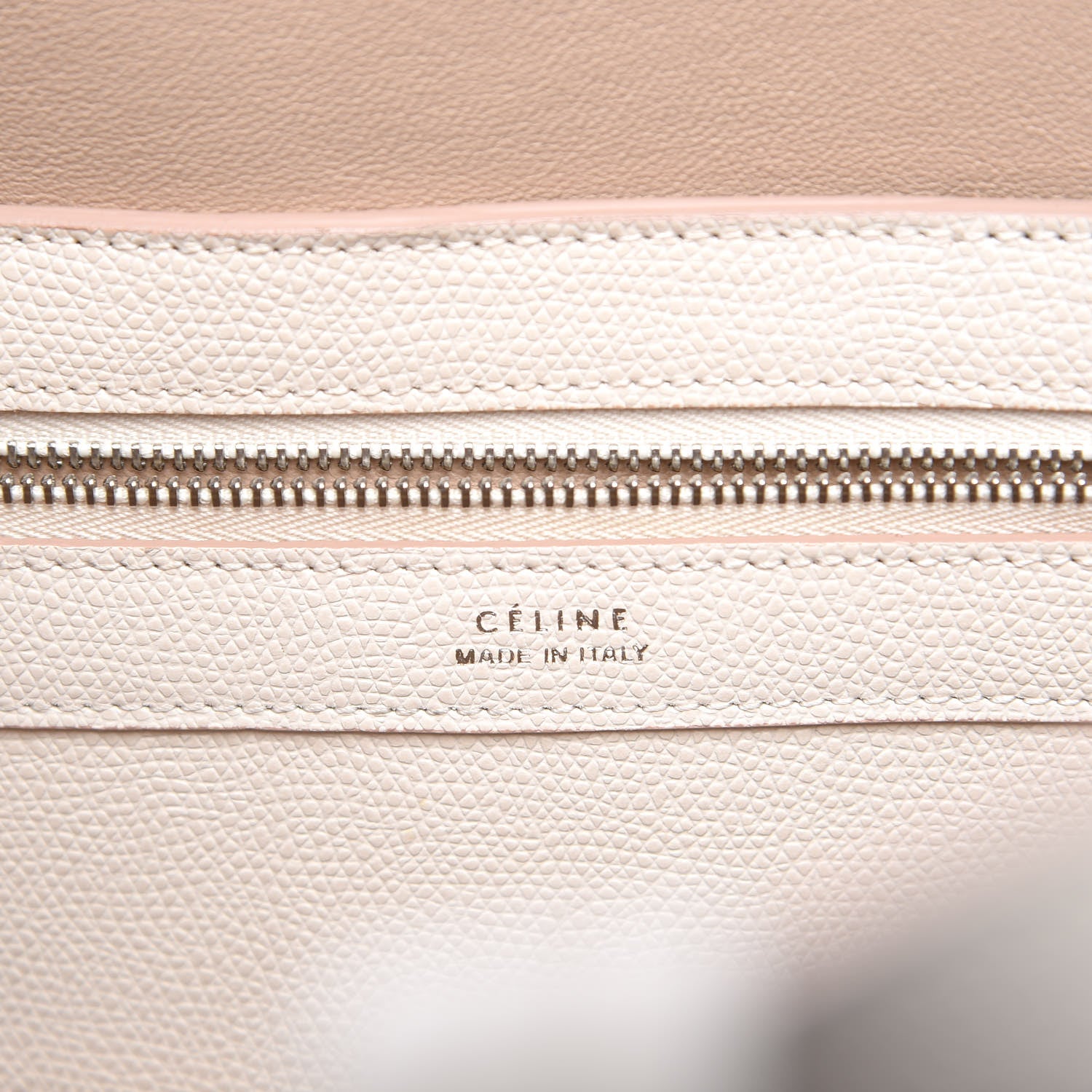 Celine Grained Calfskin Medium Horizontal Cabas Phantom White 6 of 15