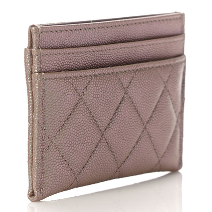 Chanel Iridescent Caviar Quilted Card Holder Beige 3 of 12