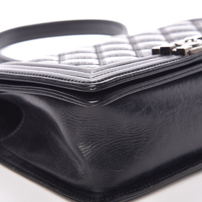 Chanel Calfskin Double Stitch Medium Boy Flap Black 9 of 15