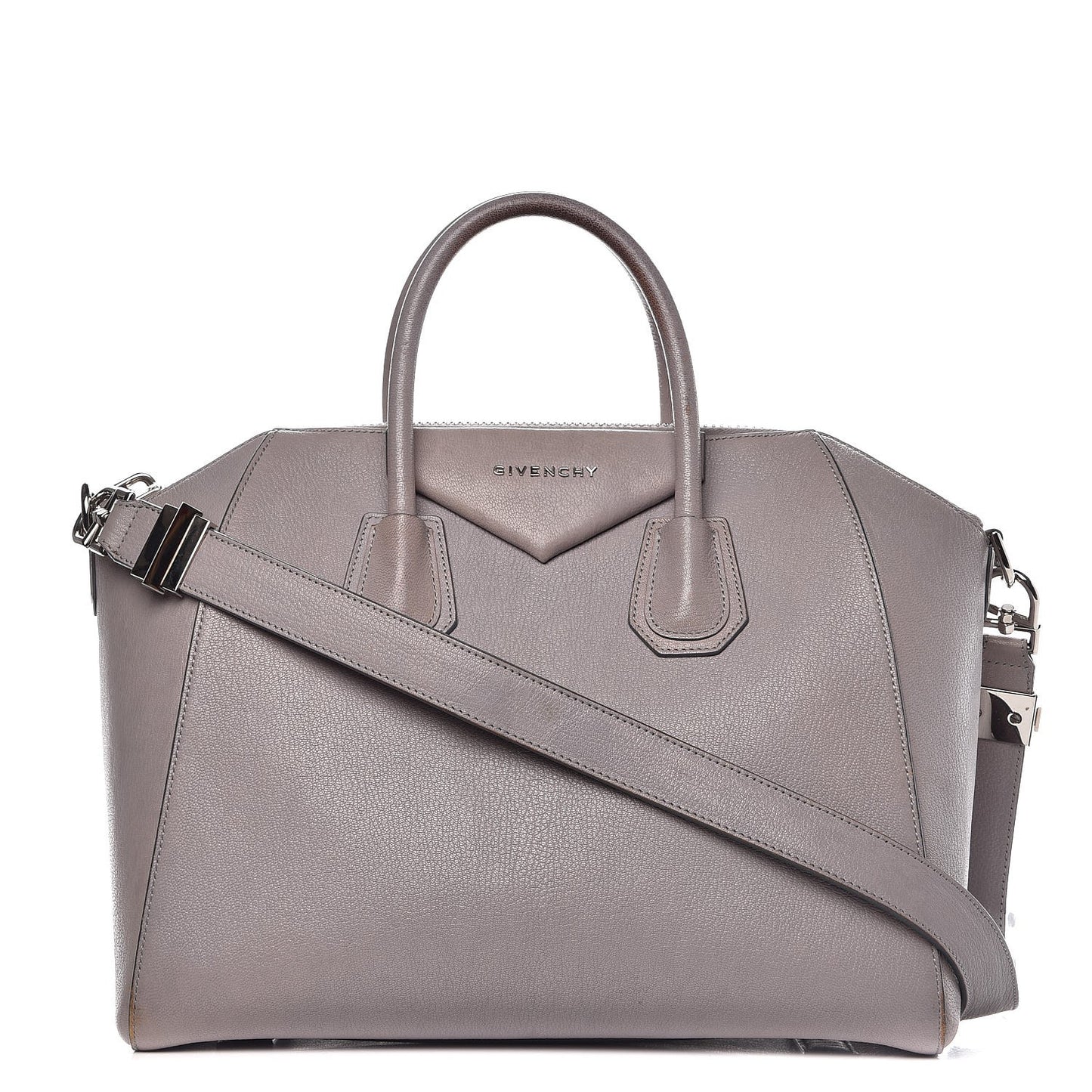 Sugar Goatskin Medium Antigona Pearl Grey