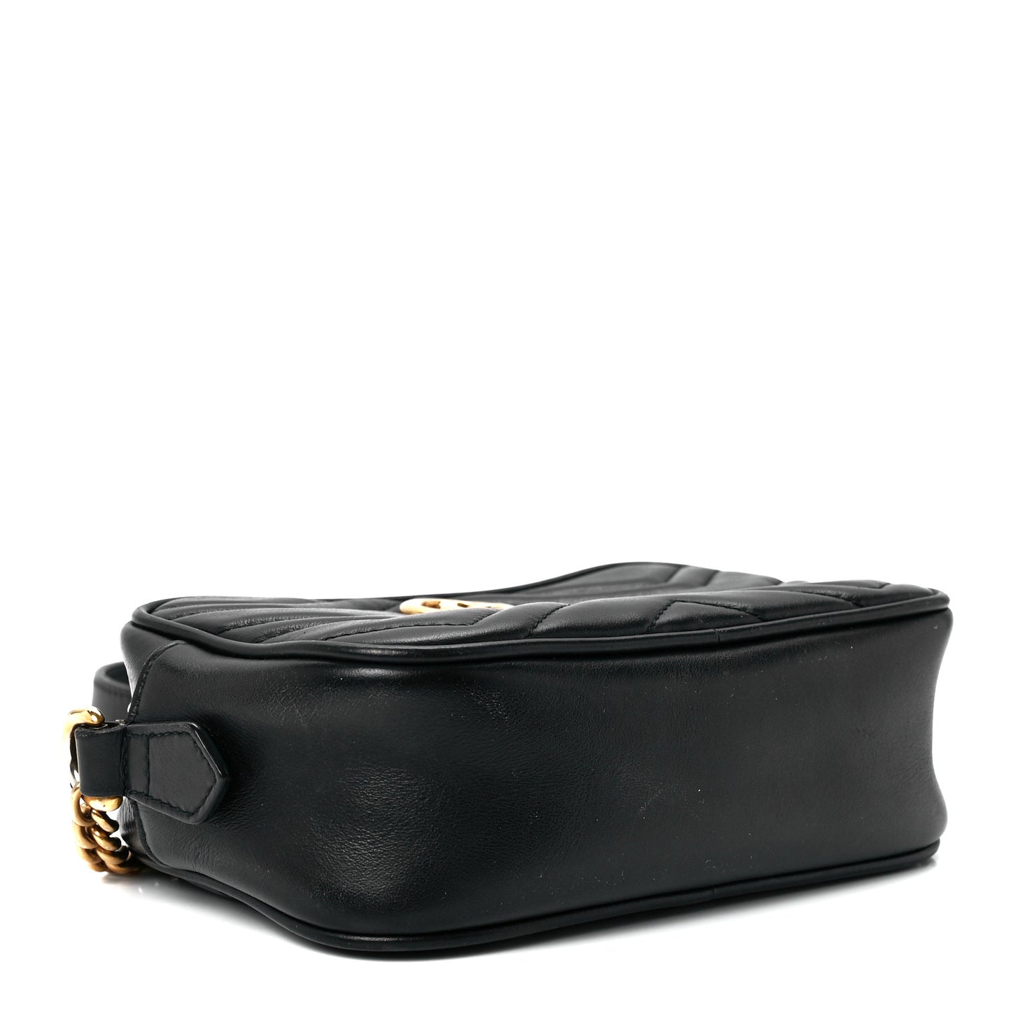 Calfskin Matelasse Mini GG Marmont Chain Shoulder Bag Black