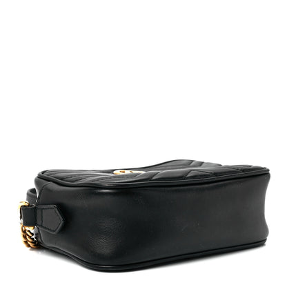 Gucci Calfskin Matelasse Mini GG Marmont Chain Shoulder Bag Black 5 of 13