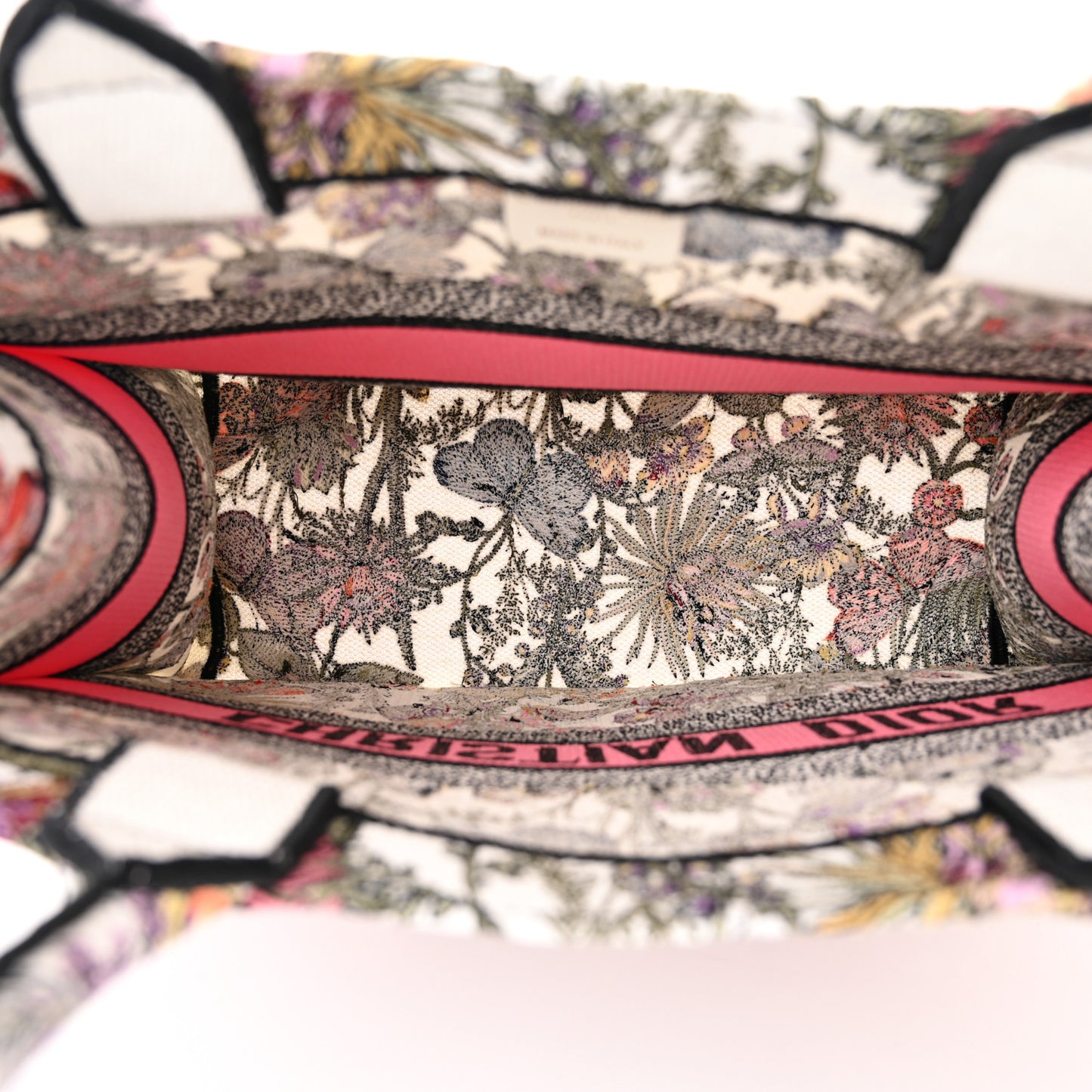 Canvas Embroidered Medium Mexico Millefiori Book Tote White Multicolor