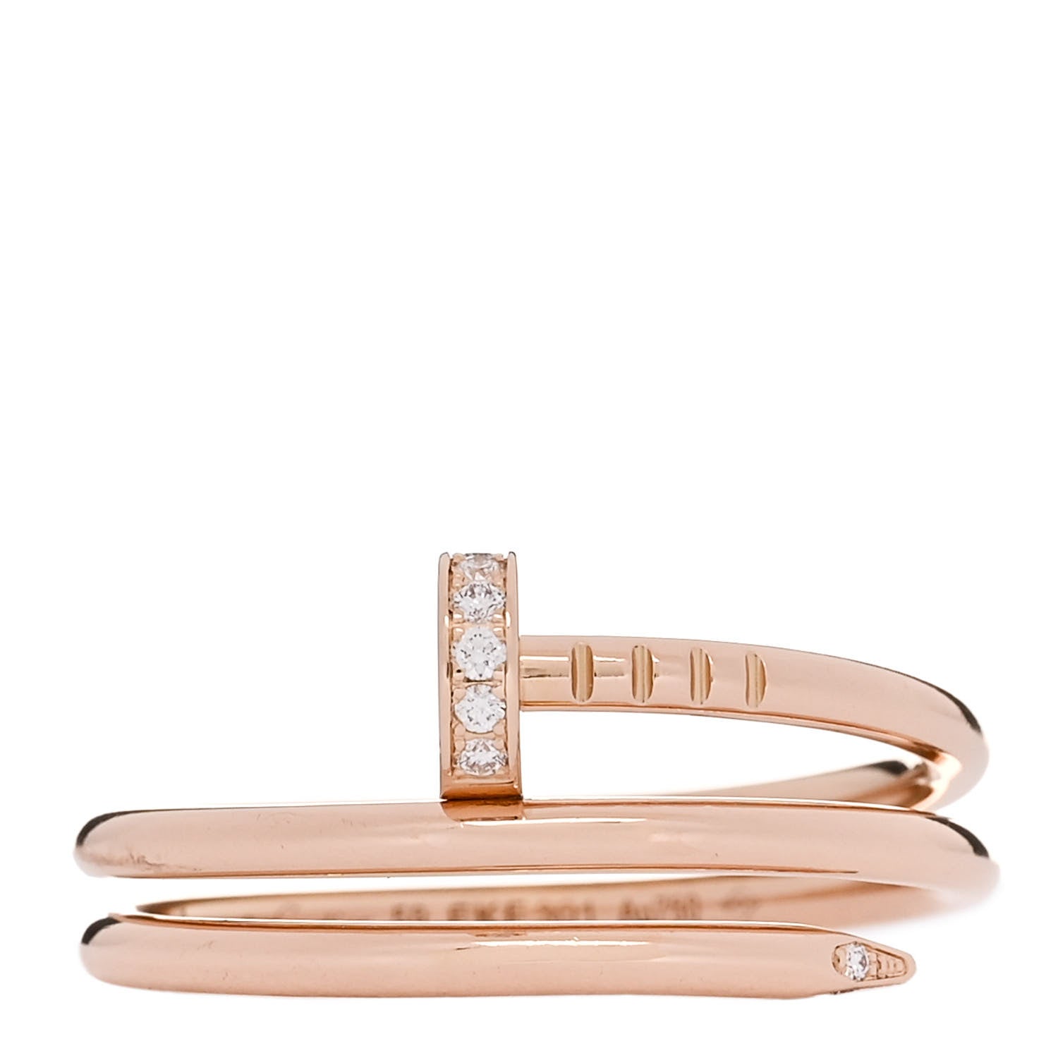 Cartier 18K Pink Gold Diamond Double Juste Un Clou Ring 59 8.75 1 of 6