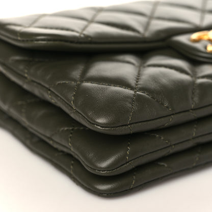 Chanel Lambskin Quilted Small Pillow Crush Flap Khaki 8 of 10