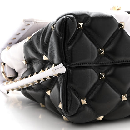 Valentino Garavani Nappa Medium Candystud Top Handle Bag White Black 9 of 14