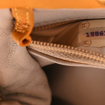 Chanel Satin Quilted CC Kiss Lock Evening Clutch Yellow 8 of 8
