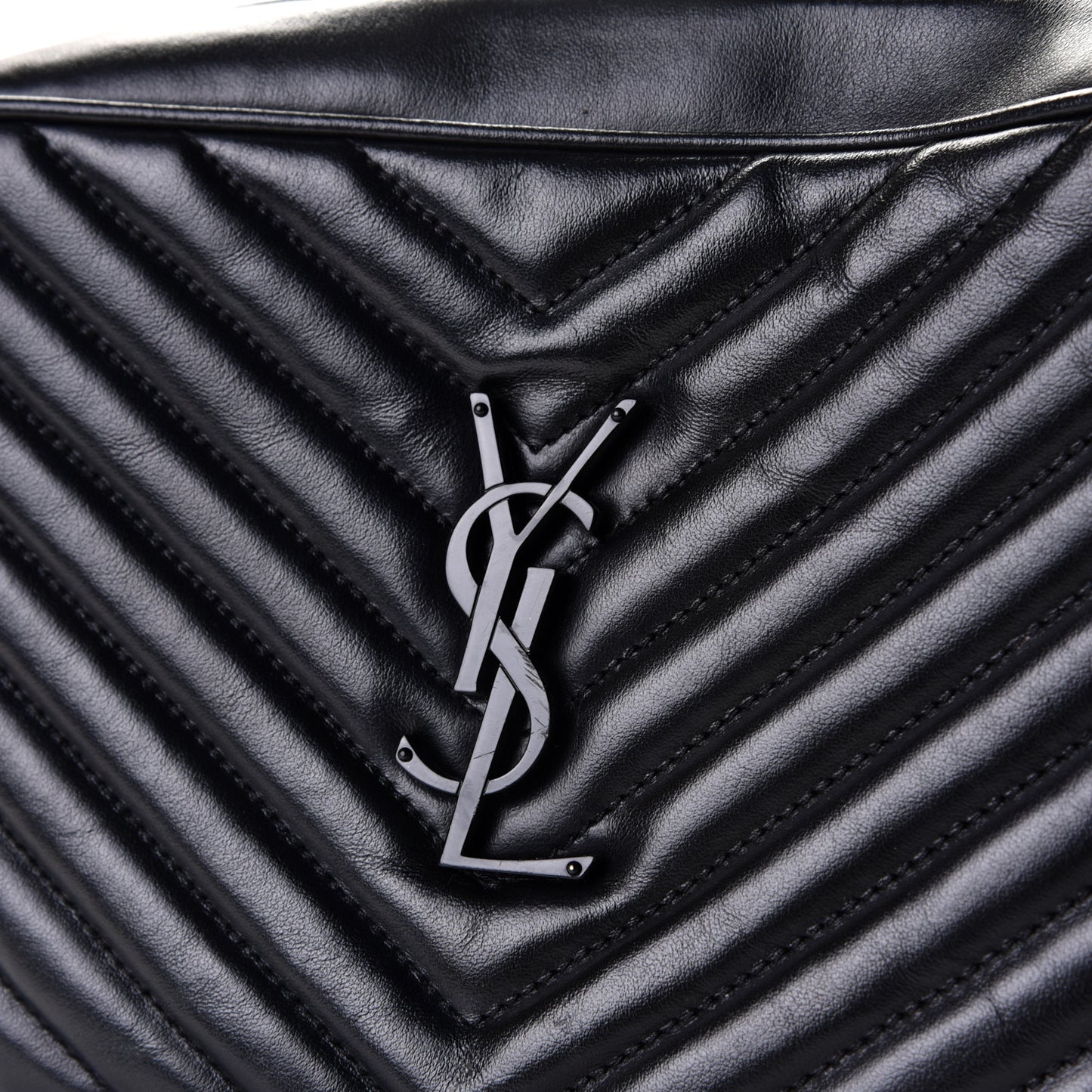 Calfskin Matelasse Monogram Lou Camera Bag Black