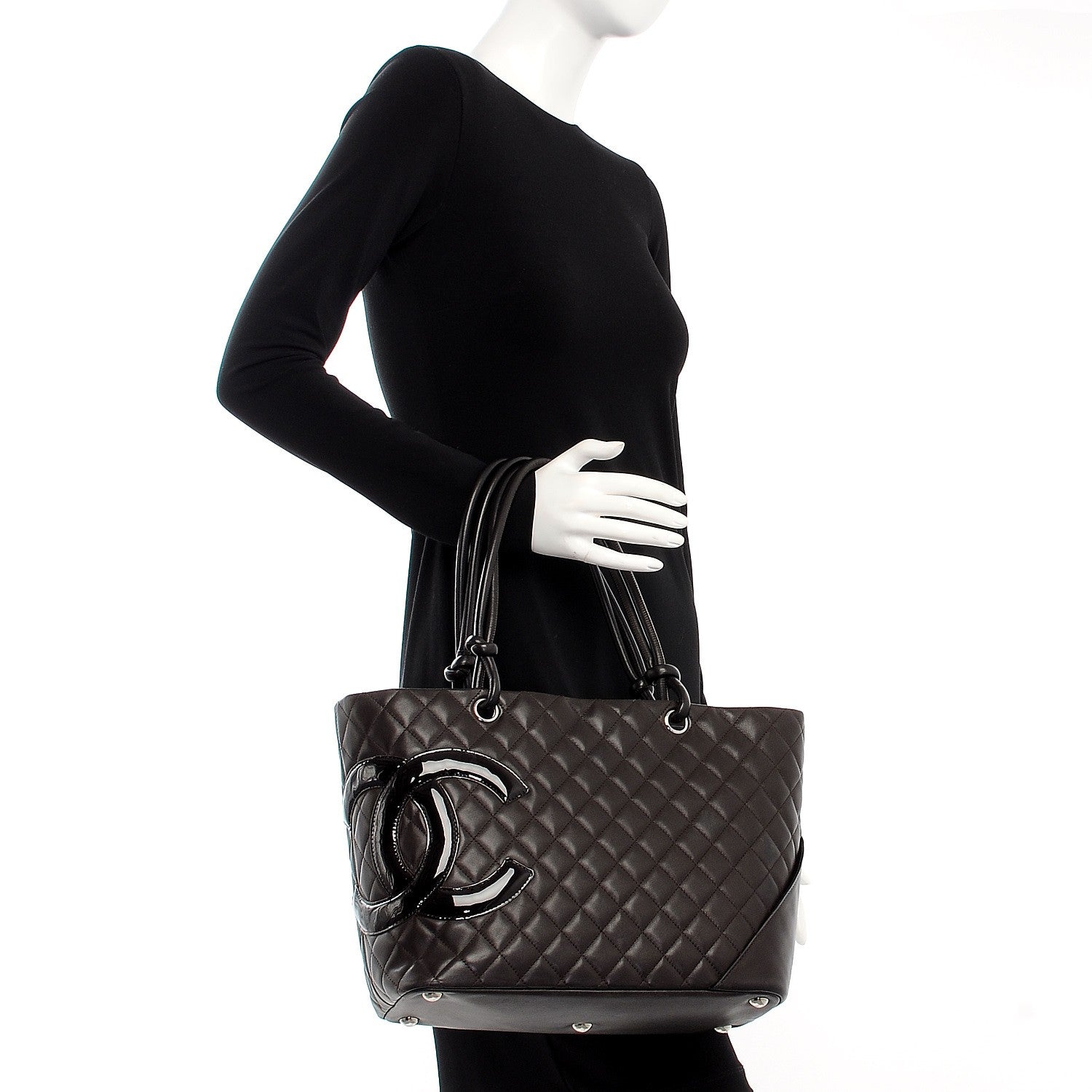 Chanel Calfskin Quilted Large Cambon Tote Brown 2 of 17