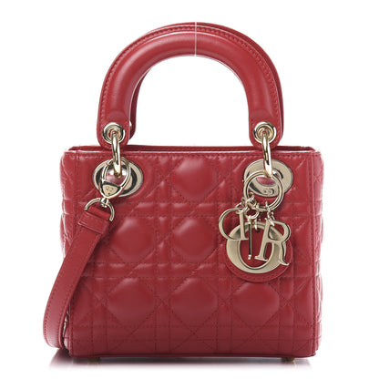 Christian Dior Lambskin Cannage Mini Lady Dior Red 1 of 11