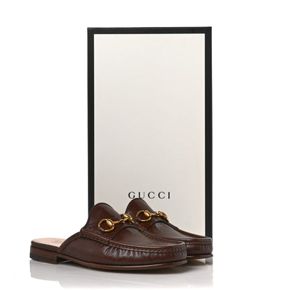 Gucci Goatskin Mens Horsebit Slippers 5 Light Brown 9 of 9