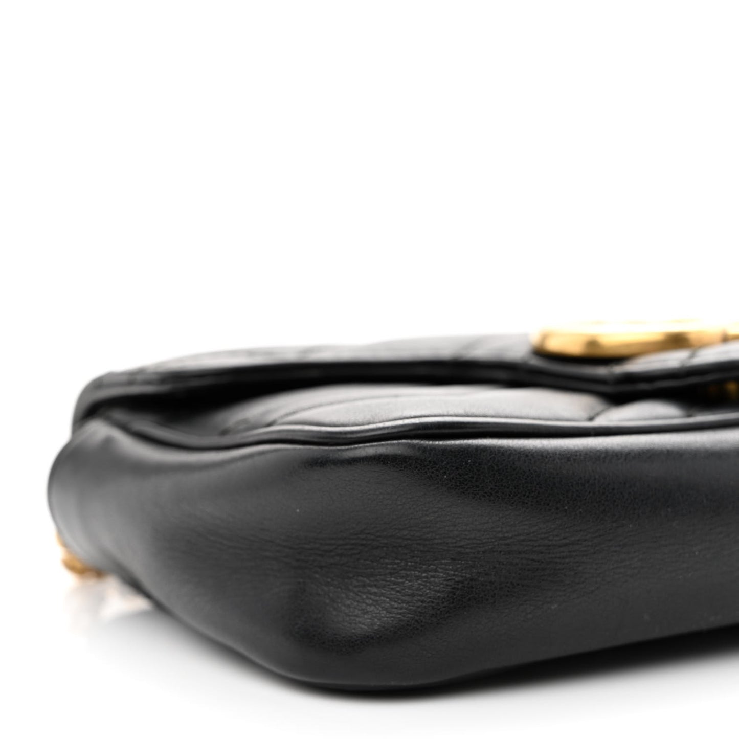 Calfskin Matelasse Super Mini GG Marmont Shoulder Bag Black