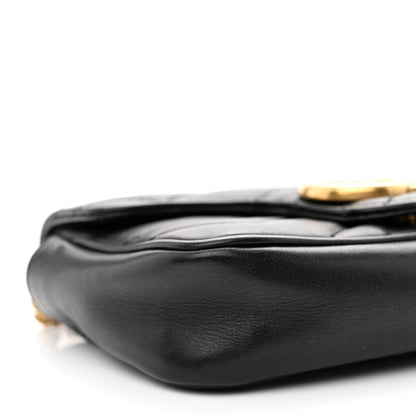 Gucci Calfskin Matelasse Super Mini GG Marmont Shoulder Bag Black 9 of 10