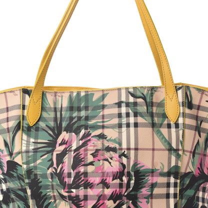 Burberry Haymarket Check Floral Print Small Canterbury Tote Yellow 13 of 13
