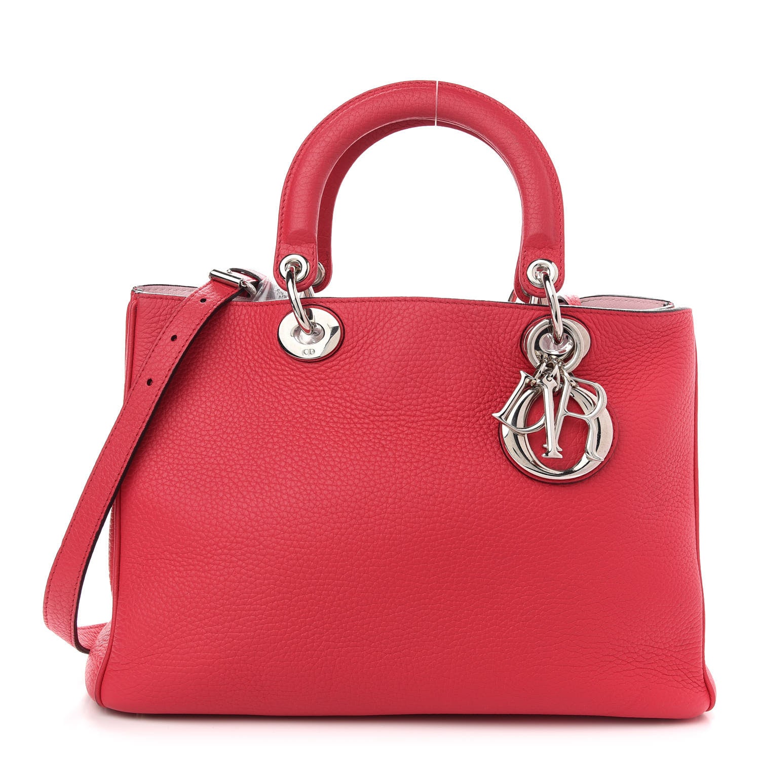 Christian Dior Calfskin Medium Diorissimo Tote Fuchsia 3 of 13