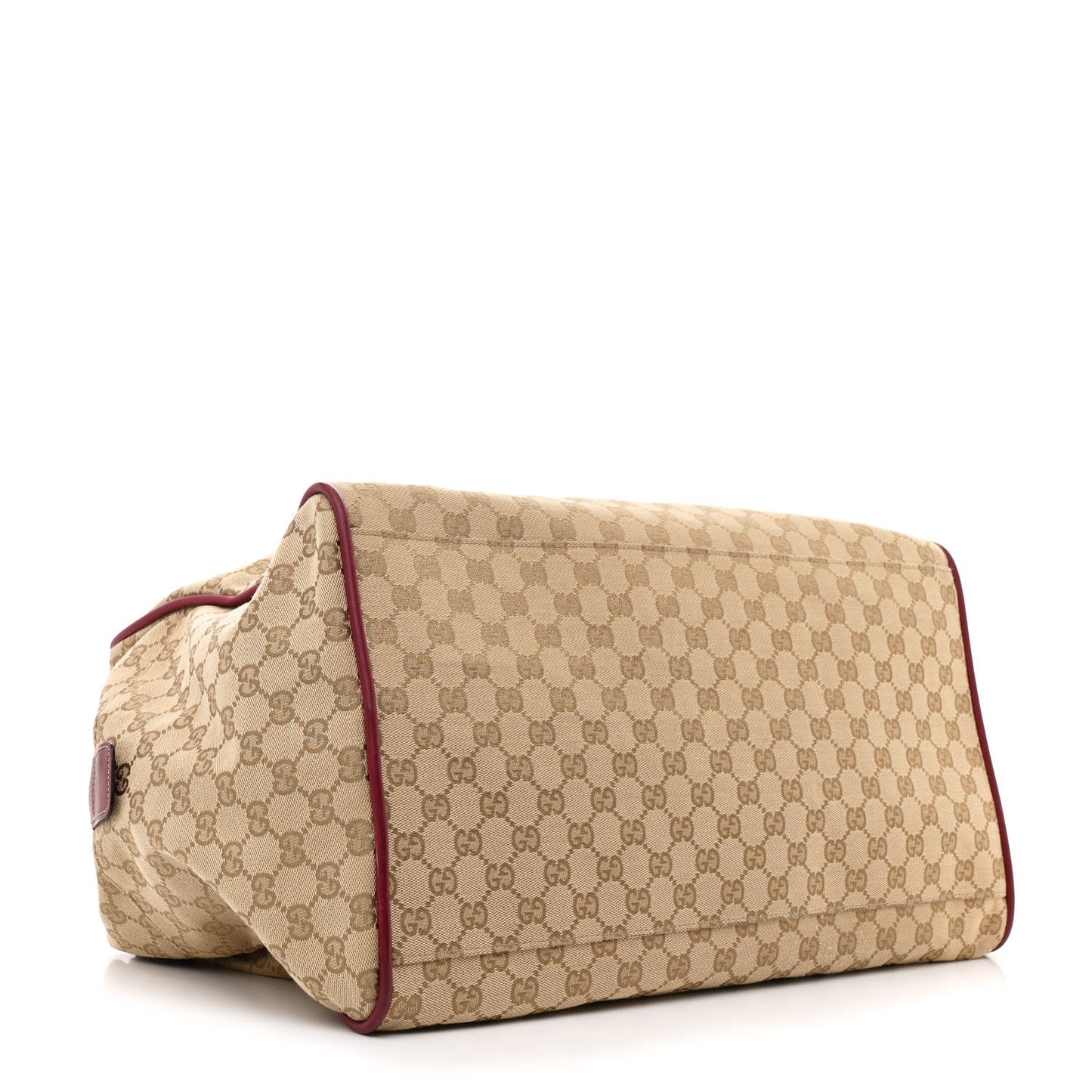GG Monogram Web Medium Collapsable Carry On Duffle Beige Red