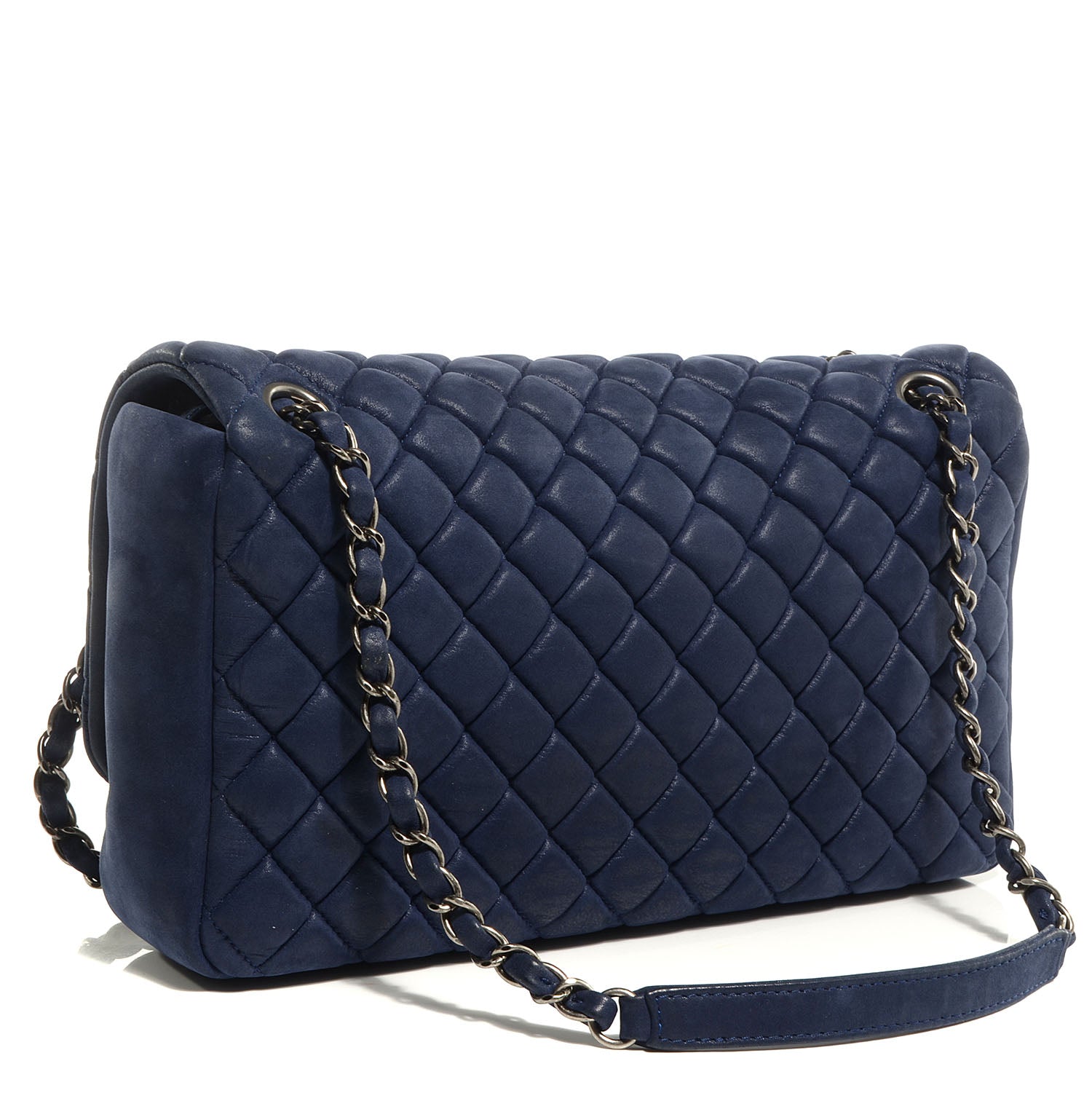 Chanel Iridescent Calfskin New Bubble Large Flap Navy 3 of 9